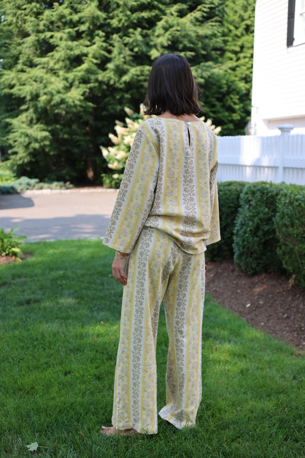 Golden Floral Stripe