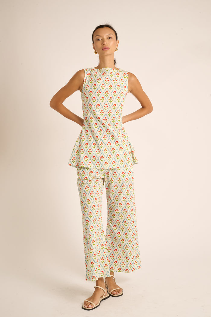 Ivory Sky Lattice Floral