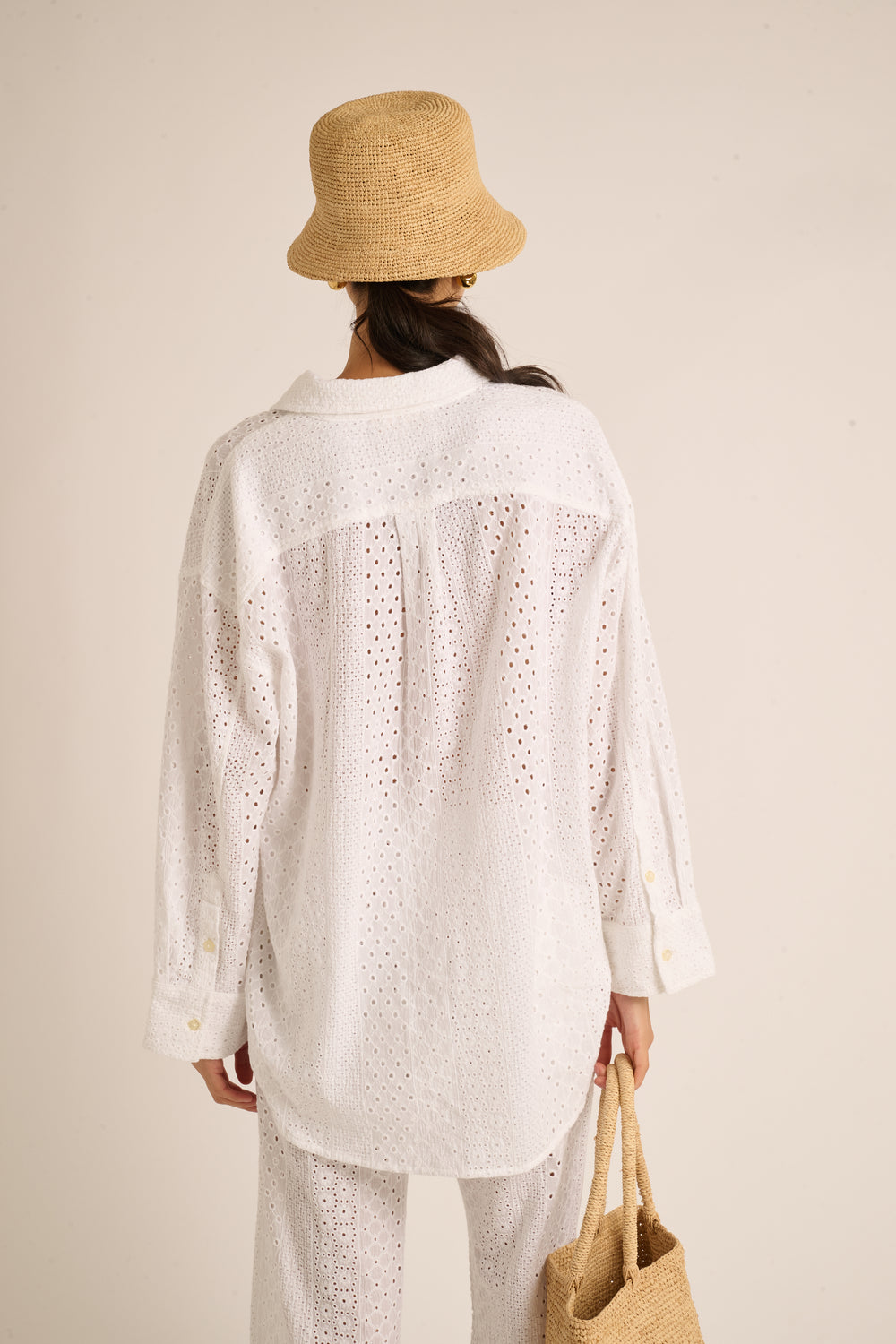 White Striped Eyelet