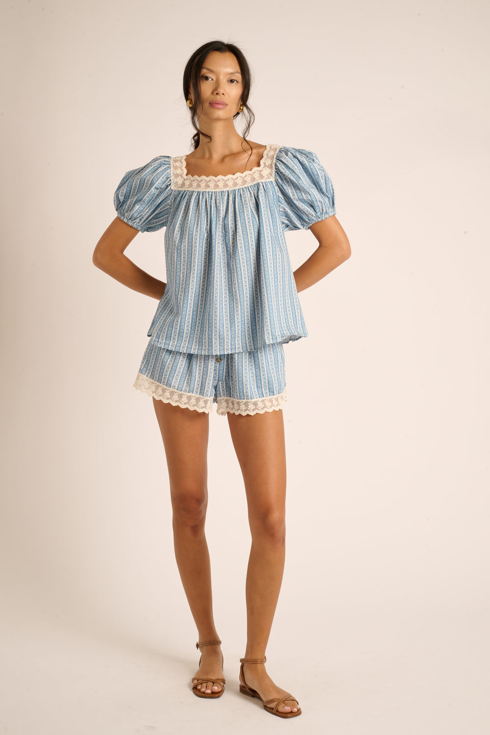 Ocean Blue Floral Stripe