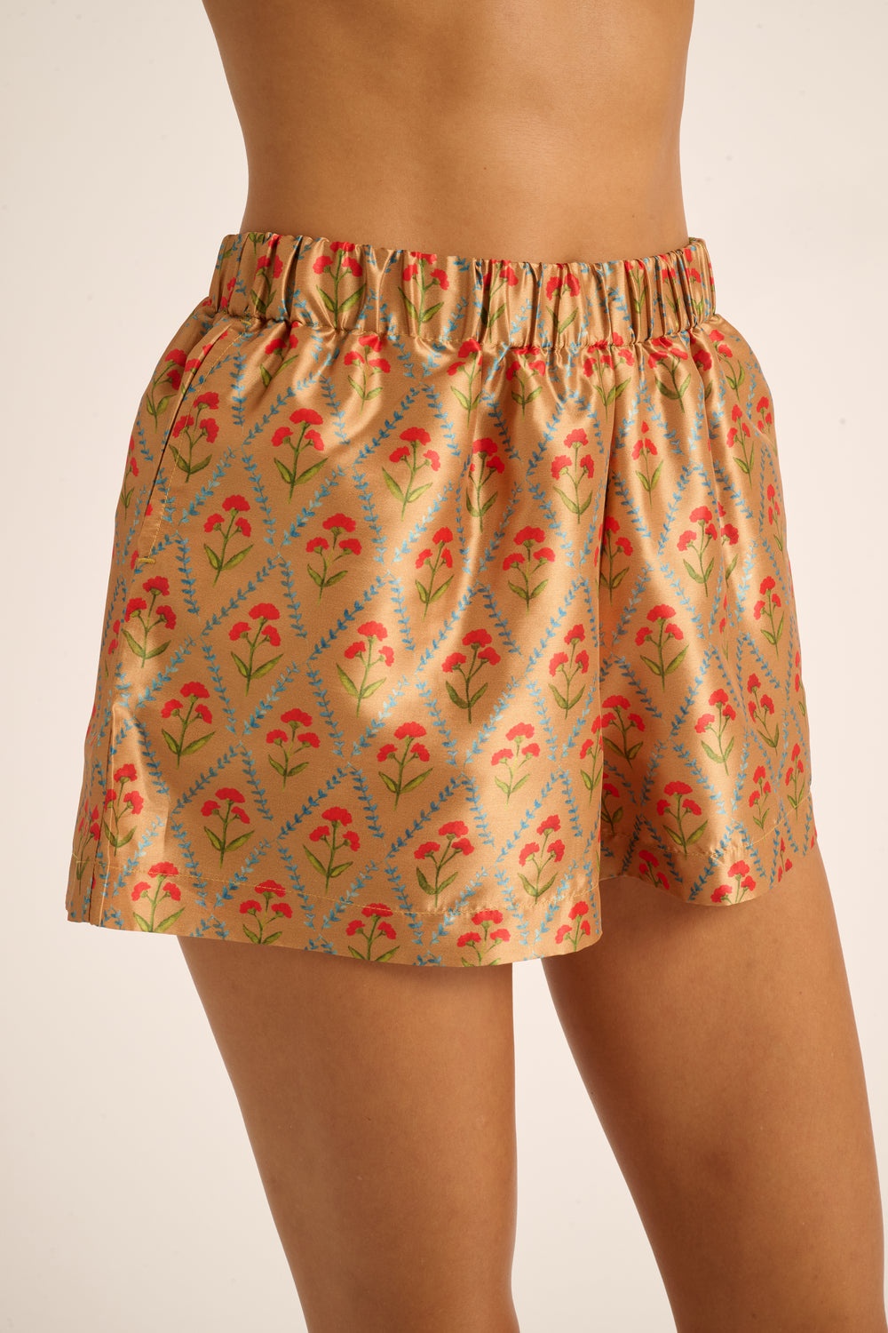 Camel Lattice Floral