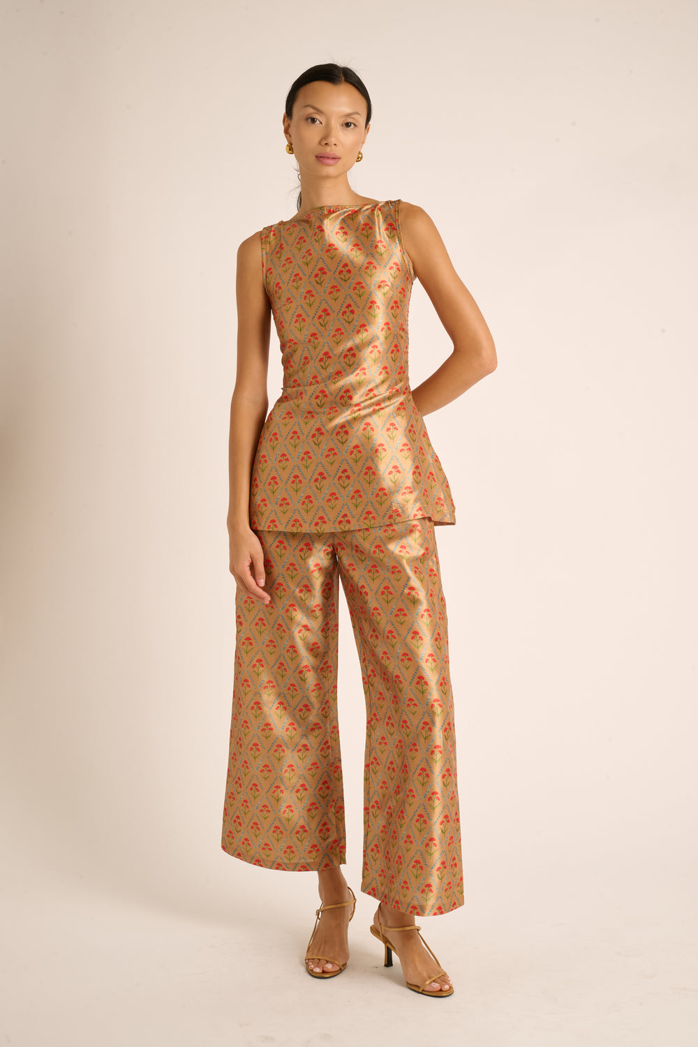 Camel Lattice Floral