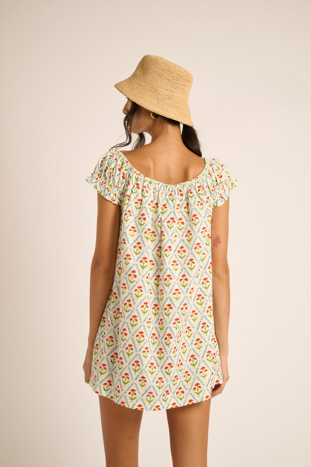 Ivory Sky Lattice Floral