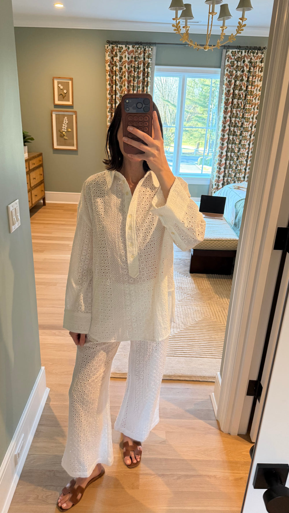 White Striped Eyelet