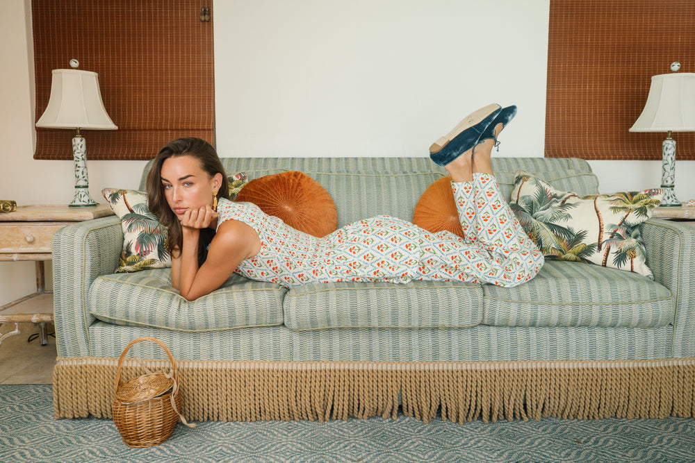 Ivory Sky Lattice Floral