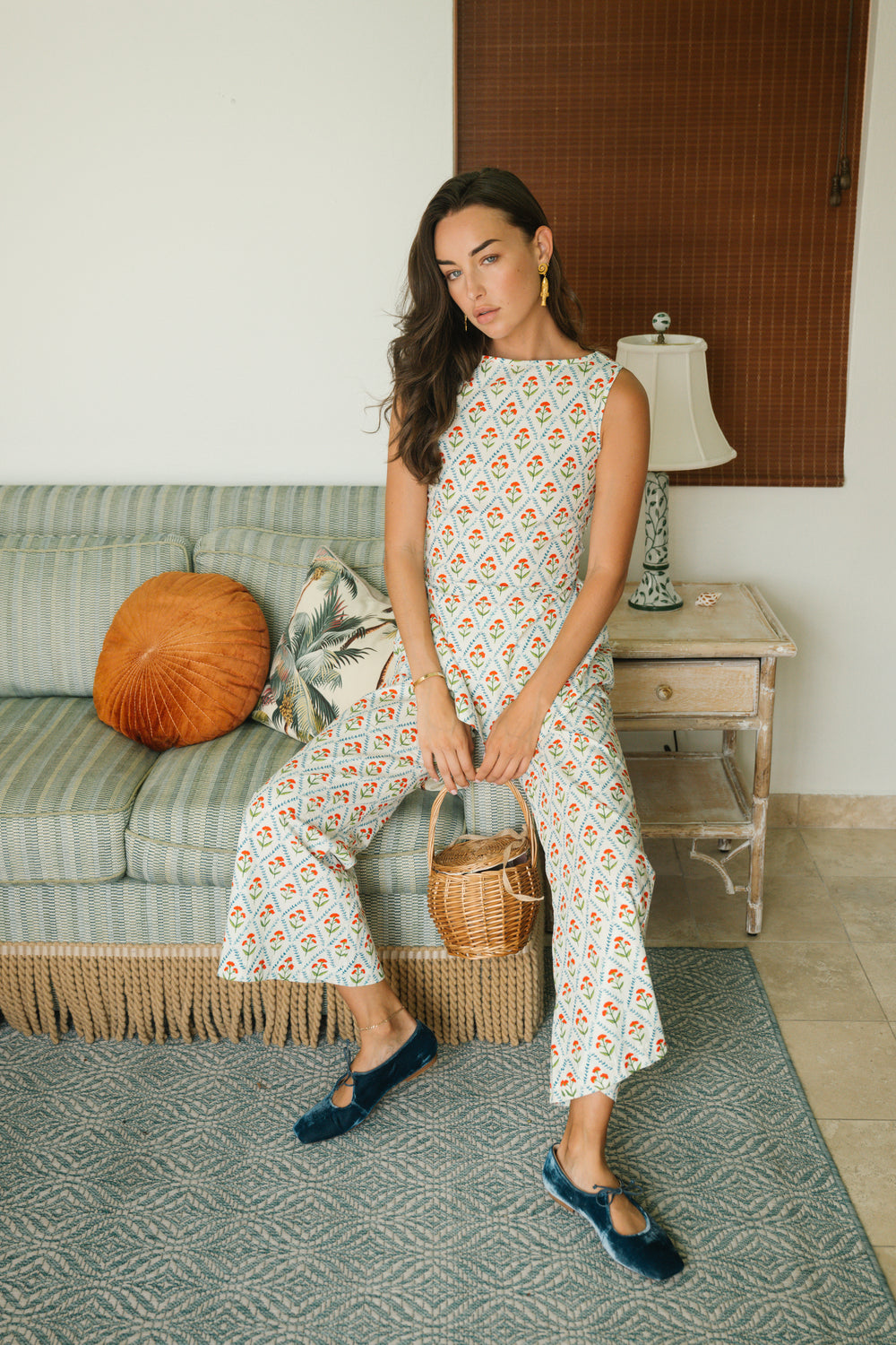 Ivory Sky Lattice Floral