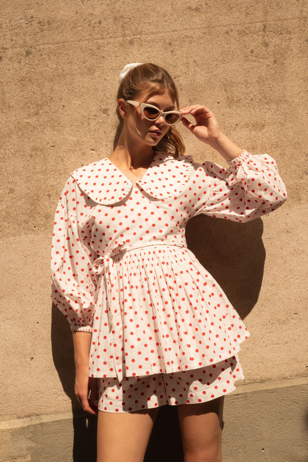 charlie holiday polka dot dress Charlie Holiday | Dresses | Charlie Holiday Halcyon Open Back Polka Dot Linen Blend Mini Dress Puff Sleeve