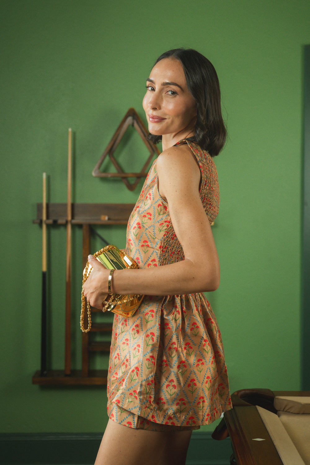 Camel Lattice Floral