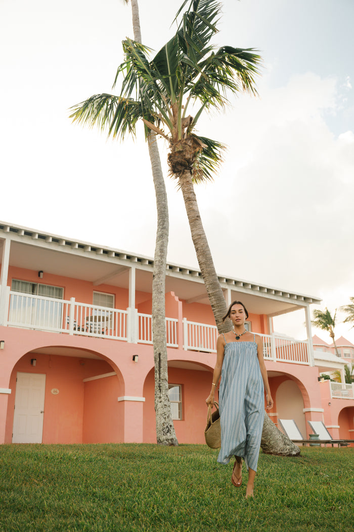 Ocean Blue Floral Stripe