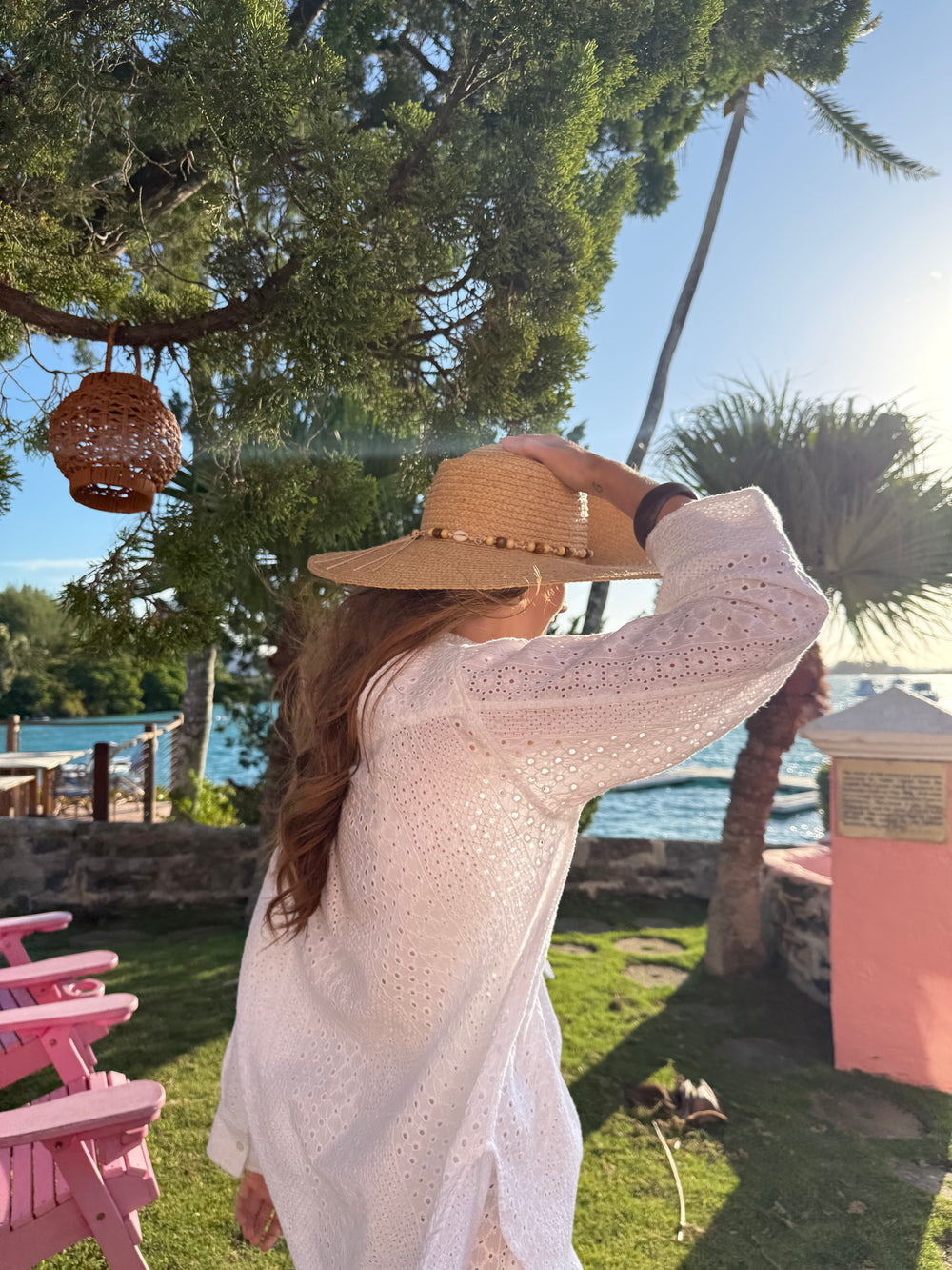 White Striped Eyelet