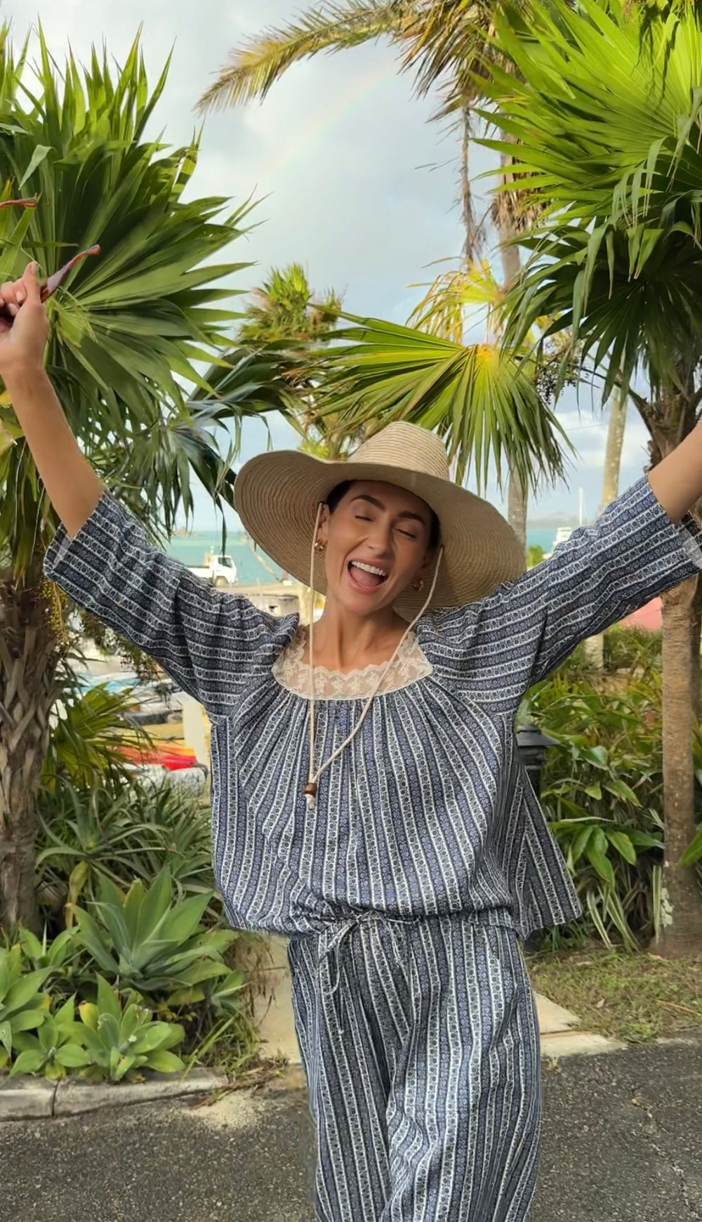 Midnight Floral Stripe