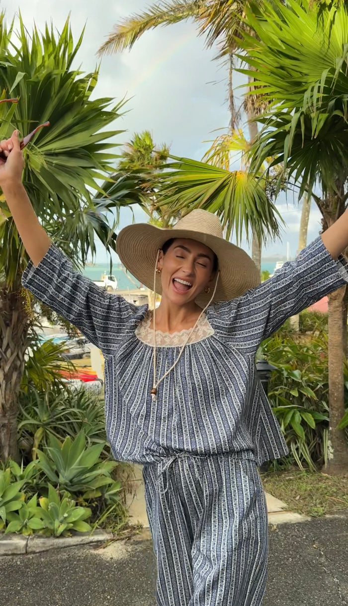 Midnight Floral Stripe