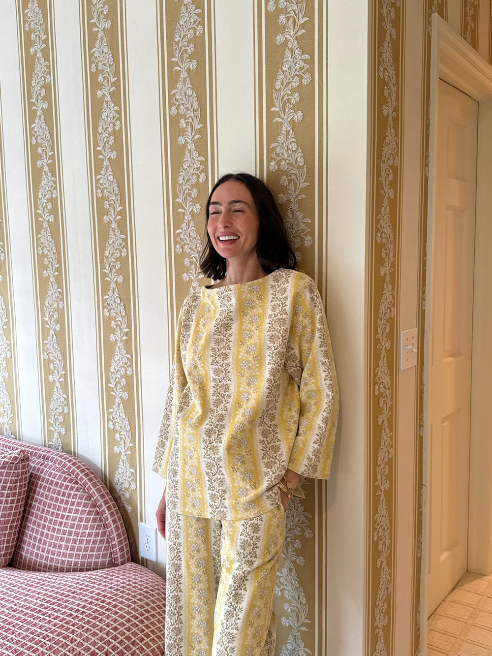 Golden Floral Stripe