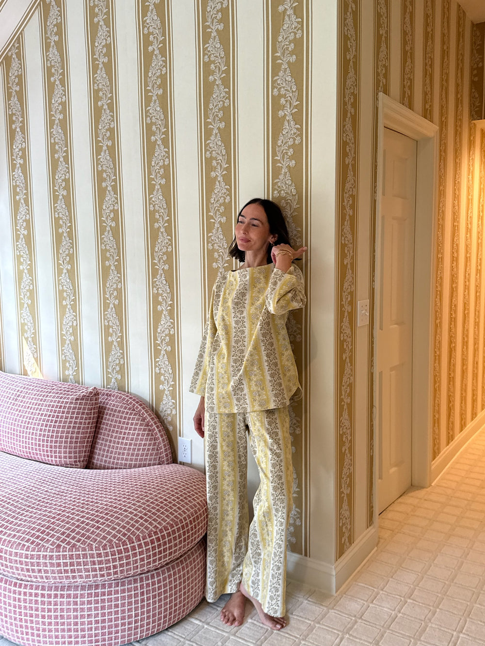 Golden Floral Stripe