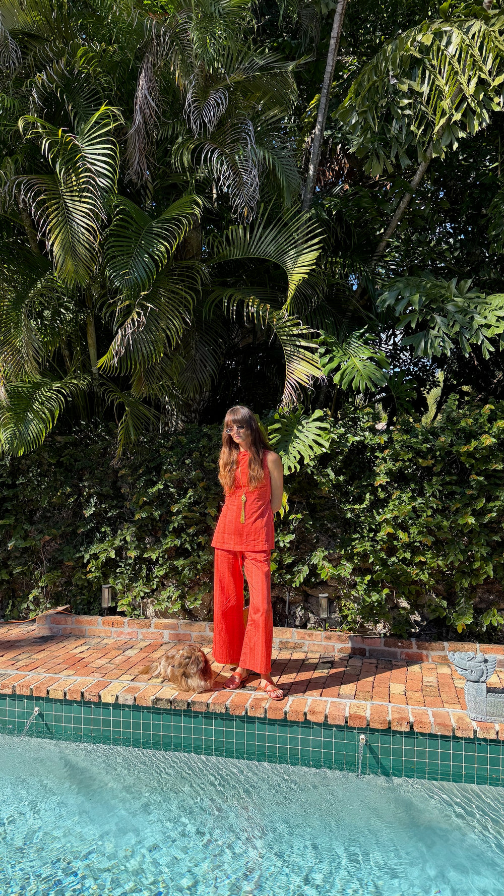 Papaya Floral Stripe