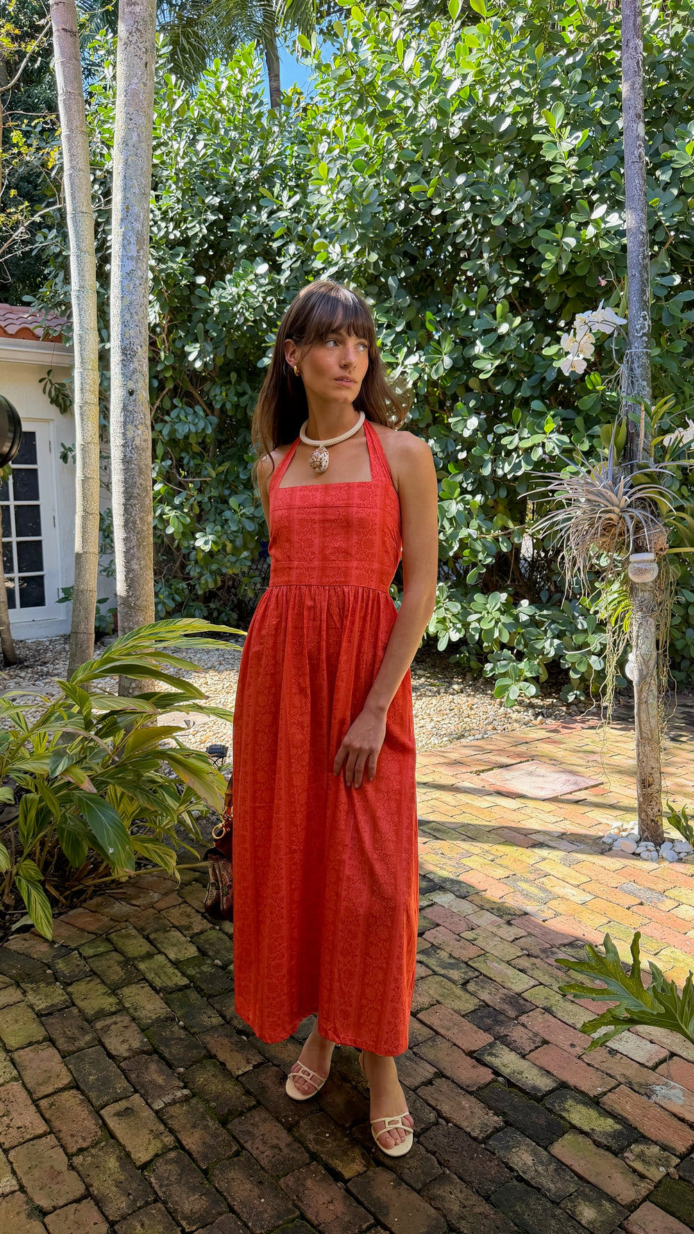 Papaya Floral Stripe