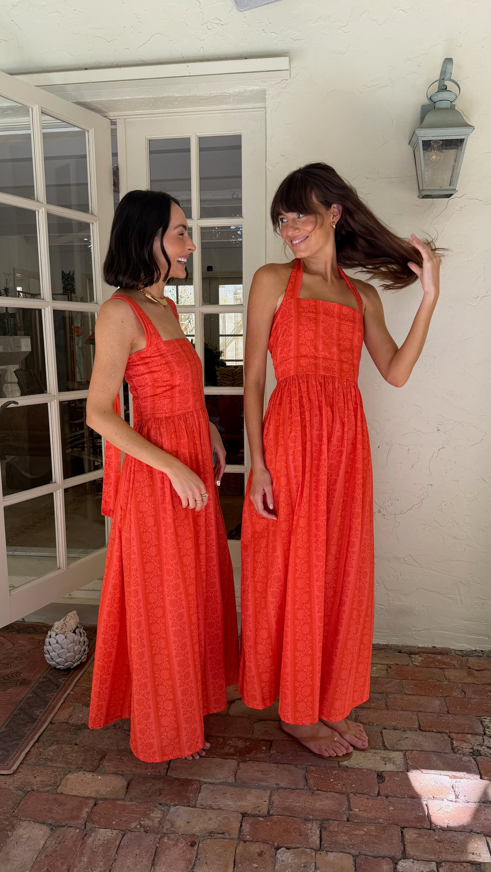 Papaya Floral Stripe