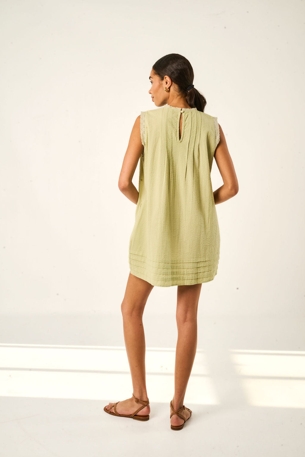 poppy cotton seersucker midi dress Poppy Cotton Seersucker Midi Dress (Women)