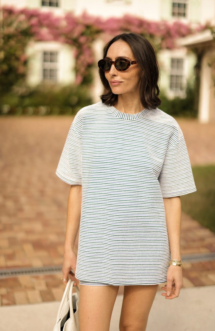 Aqua and Ivory Stripe