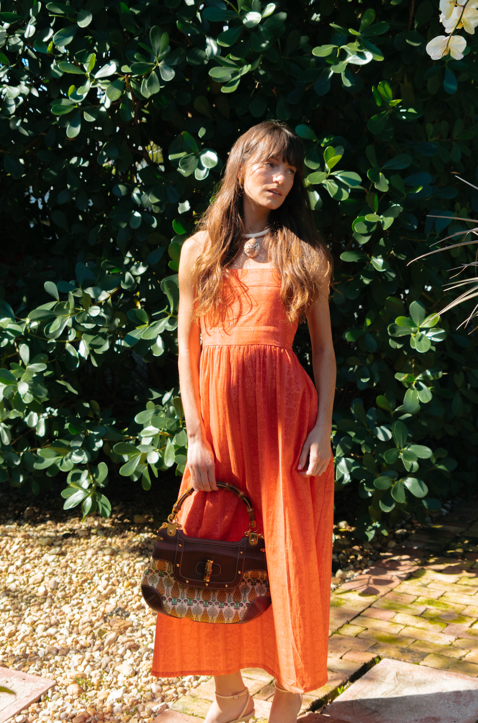 Papaya Floral Stripe