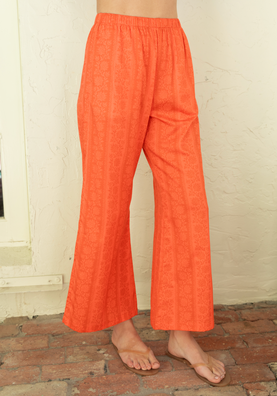 Papaya Floral Stripe